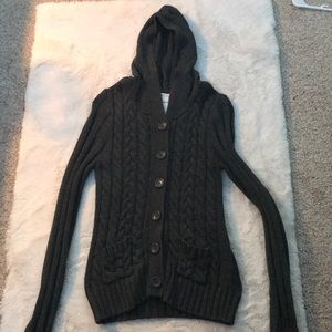 Grey cardigan with hood